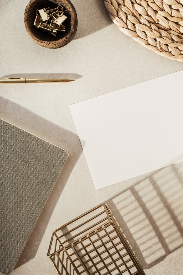 Flatlay of a Minimalist Office Desk